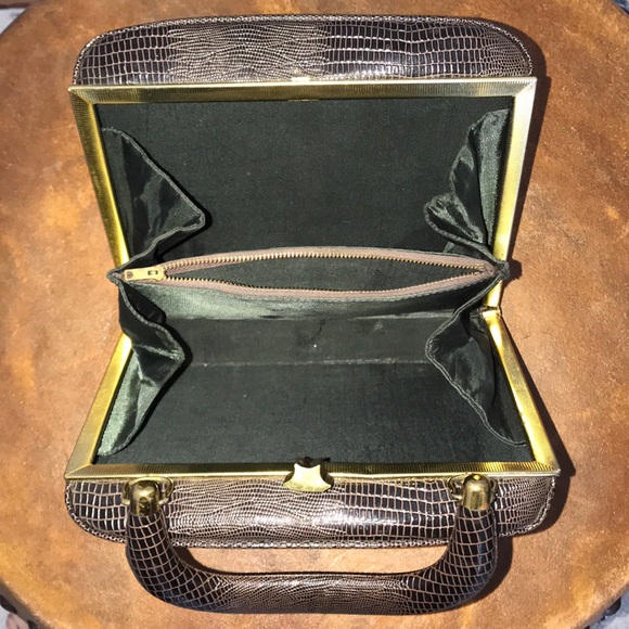 Vintage Bags Vintage Dark Brown Hard Sided Purse Poshmark